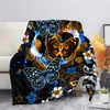 Comercio exterior moda Manta patrón de rosa morada lobo mariposa flor de hibisco funda para siesta individual una pieza pedido mínimo