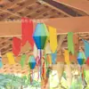 Amazon Nuevo Color Patchwork Farol de Papel Ovalado Globo Aerostático Borla Multicolor Suministros para Decoración de Fiesta Festival