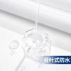 Cortina de ducha de baño con falda de botones empalmados Poliéster Impermeable Botón Lino Cortina de baño Estilo Lujo Ligero