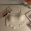 935# Spice Girl - Chaleco pequeño con tirantes y almohadilla para el pecho para mujer, camiseta interior corta ajustada de verano, sin mangas, para uso exterior