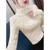 Camiseta interior para mujer, cuello semi-alto, suéter de ropa interior, novedades de otoño para mujer, manga larga, corta, tejido de punto, top de principios de otoño
