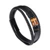 Popular Pulsera de Ojo de Tigre con Doble Hebilla Joyería de Cuero Venta Caliente Transfronteriza Joyería Vintage Estilo Europeo y Americano Pulsera de Bambú Modelo al por Mayor