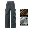 Calça outdoor três em um para homens e mulheres com forro interno removível, tecido à prova de outono e inverno, calça longa quente para atividades ao ar livre que retém o calor