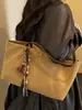 Bolsa tote simples de lona para mulheres, bolsa de ombro grande para o dia a dia, nova coleção outono 2026, cor sólida, estilo descontraído, bolsa de mão