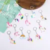 Llavero de Unicornio de Dibujos Animados Transfronterizo Pvc Goma Blanda Colgante de Bolso Pony Arcoíris Fabricante Mayorista Accesorios en Stock