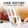 Jarrón recto de pie para decoración de sala de estar, botella de vidrio cilíndrica para colocar bambú de la suerte y lirios, pieza decorativa creativa ecológica