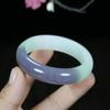 Pulsera de Jade de Hotan Color Humo Púrpura Verde Violeta Verde Blanco Tricolor Material Exterior Pulsera de Jade Artesanías de Marzo Vivo