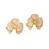 Elegantes Pendientes de Flor de Metal 3D de Alta Gama para Mujer Modernos de Alta Gama con Atmósfera Pendientes de Botón Diseño de Nicho Joyería para Orejas de Lujo Ligero