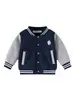 Chaqueta de béisbol para niños con forro polar, ropa para niños pequeños estilo universitario de otoño, ropa para niños de otoño e invierno, tops infantiles de moda