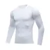 Comercio Electrónico Transfronterizo Ropa de Fitness para Hombre Secado Rápido Ajustada Superior con Terciopelo Espeso Caliente Mangas Largas Ropa de Entrenamiento para Correr