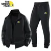 Trajes Deportivos y de Ocio de Primavera y Otoño Comercio Exterior para Hombre Transpirables Sencillos Modernos Chaqueta Cardigan Tallas Grandes Conjunto de Dos Piezas