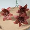 Cinta de lirio de 3 cabezas con flores de simulación, impresión 3D, para decoración de bodas, auditorio, pared de flores, accesorios de fotografía de flores falsas, venta al por mayor de fábrica