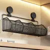 Caja de almacenamiento para cebolleta, jengibre y ajo, organizador de cocina multifuncional, uso doméstico, diseño de ventosa sin taladro con ganchos, y compartimentos divididos para almacenamiento