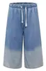 Jeans Rectos para Hombre, Ajuste Holgado de Verano, Estilo Casual Lavado, Marca de Moda Americana High Street, Pantalones Anchos Color Azul Claro