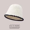 Sombrero de Pescador de Felpa Tejida Negro para Mujer Otoño e Invierno 2022 Nuevo Sombrero Cubo para Cabeza Grande Estilo Japonés Sombrero Pequeño que Muestra la Cara