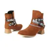 Botas Femininas de Bico Fino, Tamanho Extra Grande, Estilo Europeu e Americano, Tamanhos 40-46, Botas Curtas para Outono e Inverno, Salto Alto, Disponíveis na Amazon, Aliexpress e Shopee