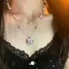 Collar Cruz de Corazón de Perla de Doble Capa para Mujer, Cadena Clavicular en Capas de Lujo Ligero, Diseño de Nicho con un Toque de Alta Gama, Estilo Ins