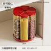 Contenedor de arroz para el hogar, a prueba de insectos, a prueba de humedad, sellado, tarro de almacenamiento de grado alimenticio, compartimentos divididos, diseño giratorio, para almacenar granos y cereales, An Zhenya