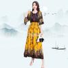 Vestido de estilo étnico, verano 2024, nuevo estilo, estampado de algodón, Yunnan, Dali, Tailandia, Xinjiang, turismo, vestido de playa.