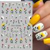 Nuevas pegatinas de uñas transfronterizas ins verano pequeñas frescas margarita francesa flor pequeña pegatinas de uñas adhesivas al por mayor