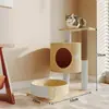 Marco para Gatos Trepadores, Casa para Gatos, Árbol para Gatos, Estante Integrado para Gatos, Rascador para Gatos, Plataforma para Saltar, Juguetes para Gatos, Trampolín Rascador para Gatos