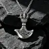 Marea nacional flor patrón pull colgante hacha creciente joyería al por mayor punto acero titanio Fábrica de origen SP440