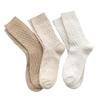 Calcetines nuevos de otoño e invierno para mujer, calcetines coreanos de cuadros de color sólido, calcetines de moda al por mayor, calcetines cálidos acolchados de terciopelo camello para mujer