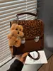 Mochila Retro Estampado de Leopardo Moda Femenina Casual Estudiante Bolsa Escolar 2025 Nueva Mochila Ligera de Gama Alta