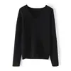 Suéter de cachemira para mujer, 100% cachemira pura, primavera y otoño, nuevo jersey de cuello en V y manga larga, suéter de punto de moda.