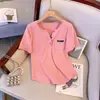 Camiseta de Manga Corta con Cuello en V para Mujer Talla Grande, Diseño Elegante, Nuevo Estilo de Verano, Corte Holgado, Adelgazante, Cubre el Cuerpo, Top Irregular