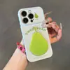 Capa de Celular Temática de Frutas em Inglês Adequada para Apple 17 Pro Max e iPhone 16 Pro, Capa de Celular com Janela em Formato de Coração