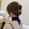 Horquilla coreana para el pelo con forma de perla en la parte trasera, pinza superior, sencilla y elegante, pinza para el pelo de baño, pinza grande para cola de caballo