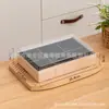Caja para Cortar Fruta No Plegable con Uno, Cuatro, Cinco o Seis Compartimentos para Sushi y Fruta Fresca, Transparente de Plástico Rectangular Juego de Tres Piezas Caja de Papel-Plástico