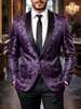 2026 Nueva Chaqueta de Traje Jacquard para Hombre Corte Delgado Solapa de Muesca Traje Casual Vestido para Boda y Actuación