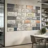 Arte metálico 3D estilo nórdico con matrículas americanas, para decoración de bares; letreros de hojalata y arte de aluminio hechos a medida y al por mayor