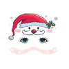 Tatuagem Facial Infantil de Natal Adesivos Papai Noel Boneco de Neve Rena Adesivos de Maquiagem Festa Festival Performance de Palco