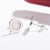Pendientes de plata de ley s925 con forma de ágata negra redonda y hebilla de fritilaria blanca, con personalidad europea y americana, unisex, universales y combinables.
