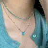 Collar de Flor de Piedra Natural Turquesa Viento de Primavera Cadena de Clavícula Apilada Fresca de Principios de Primavera Nuevo 2025