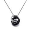 Venta directa de fábrica Tanabata creativo amante pequeño regalo diamante doble anillo hebilla colgante acero de titanio collar de pareja