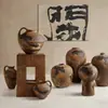 Jarrón de Cerámica Estilo Wabi-Sabi con Acabado de Alta Gama, Adecuado para Arreglos Florales de Sala de Estar, Recipiente de Flores de Cerámica Rústica Vintage, Pieza de Decoración Artística para Sala de Muestras