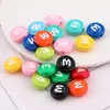 Cuentas Acrílicas de Colores Oblatas Doble Cara Forma de M con Agujero Recto Materiales para Accesorios de Joyería Hechos a Mano para Cadena de Teléfono Móvil DIY