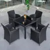 Mesas e Cadeiras de Exterior, Conjuntos de Cadeiras de Rattan para Pátio, Mesas e Cadeiras de Jantar Comerciais para Terraço Aberto ao Ar Livre, Impermeáveis e à Prova de Sol para Lazer