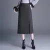 Falda de Línea A Sencilla y Elegante para Mujer Otoño/Invierno 2026 Nueva Cintura Alta Adelgazante Longitud Media Elegante Versátil Ceñida a la Cadera