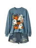 Amazon eBay estación independiente moda divertida versátil mujer fantasma calabaza murciélago lazo sudadera transfronterizo