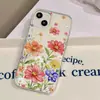 Pintura a óleo de flores adequada para Apple 17ProMax/15/16, capa de telefone iPhone13 estilosa, fofa e criativa, design simples