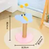 Estrutura de escalada para gatos grandes, árvore de gato multicamadas integrada com ninho de gato, arranhador de gato, tamanho compacto com pequeno design floral