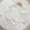 Conjunto de Ropa de Casa para Niñas de Verano, Marca de Moda Infantil de Moda, Pijamas de Lunares con Volantes Estilo Coreano, Lindo
