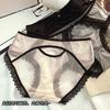 Ins estilo francês ~ cetim cílios renda cueca meninas seda textura amora seda virilha sexy respirável cintura média