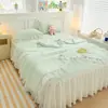 2026 Novo Modelo Classe A Saia de Cama de Seda Fria Pe Conjunto de Colcha de Verão e Tapete Refrescante Conjunto de Três Peças Conjunto de Quatro Peças