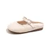 Pantuflas Cerradas Estilo Coreano para Niñas Nuevas Primavera y Otoño 2025 Zapatos Franceses Mary Jane para Niñas Zapatos Bajos de Ballet